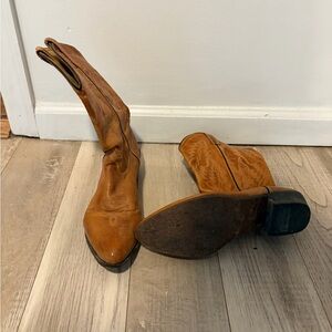 Stylish Brown Leather Heeled Boots